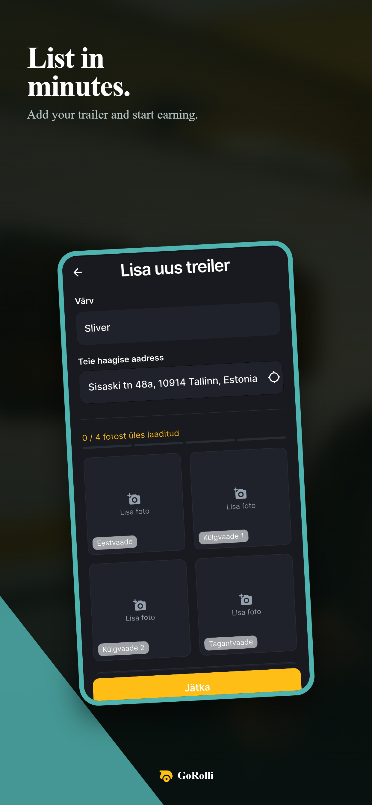 GoRolli host — lisa minutitega